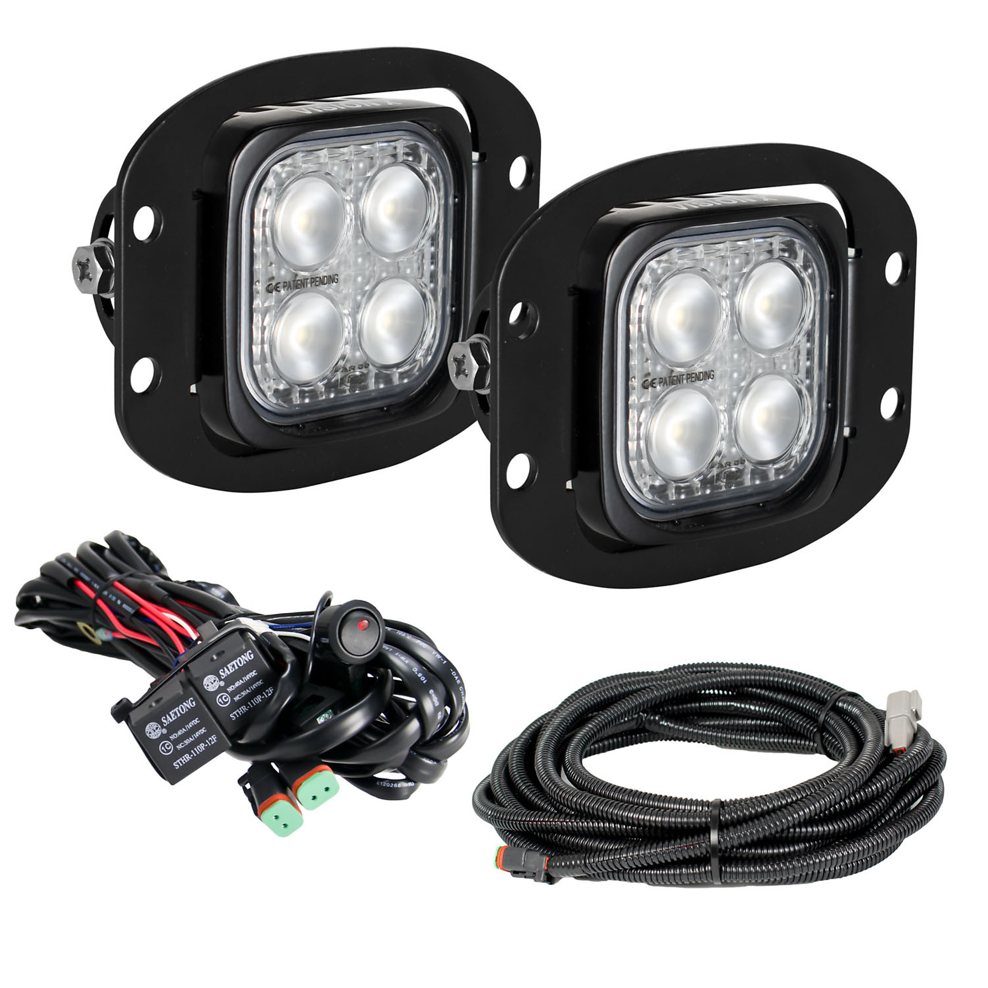 Vision X Dura Mini Flush LED Reverse Kit - 2,000 Lumens, Flood Beam, Die-Cast Aluminum, Pair, Model# 9933115